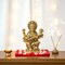 Brass Saraswati Statue Hindu Goddess of Knowledge Religious Beautiful Sitting on Lotus Saraswati Idol Sculpture for Basant Panchmi Home Temple Mandir Decor - Teacher’s Day Gift
